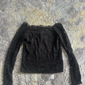 Chic Black Lace Women's Blouse